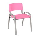 Ver imagem 2 de Kit 9 Cadeira Iso Infantil Creche, Base Cinza Rosa