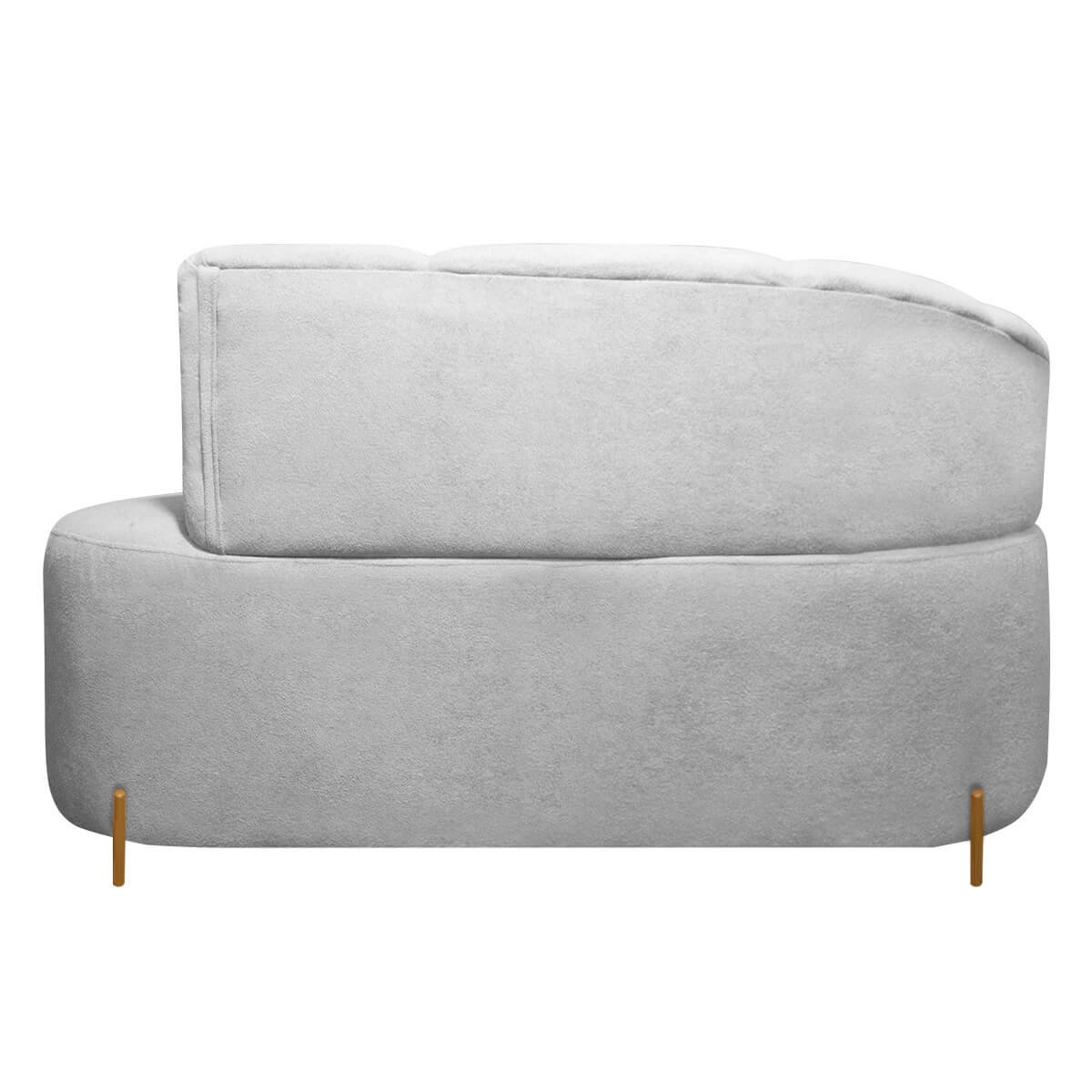 Sofá Orgânico 2 Lugares Living Grécia 1,45m Linho Bouclê Cinza Sofa Store - 7