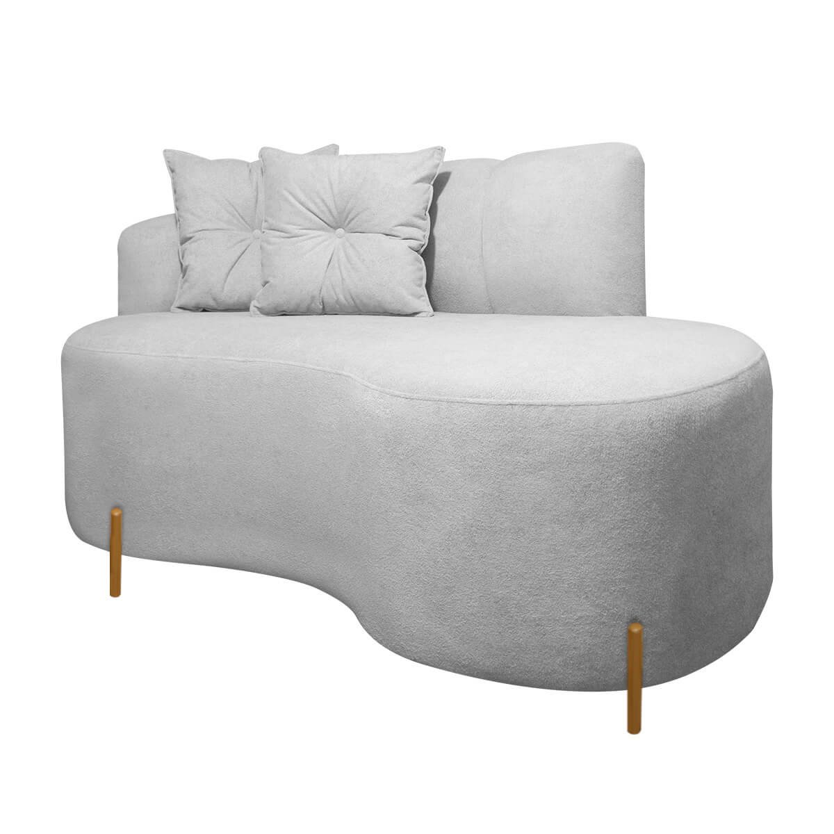 Sofá Orgânico 2 Lugares Living Grécia 1,45m Linho Bouclê Cinza Sofa Store - 5