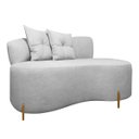Ver imagem 3 de Sofá Orgânico 2 Lugares Living Grécia 1,45m Linho Bouclê Cinza Sofa Store