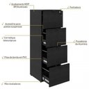Ver imagem 5 de Kit 2 Gaveteiros Arquivo 4 Gavetas para Pastas Suspensas Kuaq40 Kuadra Yescasa