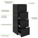 Ver imagem 5 de Kit 2 Gaveteiros Arquivo 4 Gavetas para Pastas Suspensas Kuaq40 Kuadra Espresso Móveis