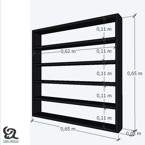 Nicho Organizador Expositor para 200 Esmaltes em Mdf Preto - 3