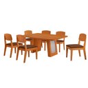 Ver imagem 2 de Mesa de Jantar Carolina 180cm Tampo MDF Canto Copo com 6 Cadeiras Copper