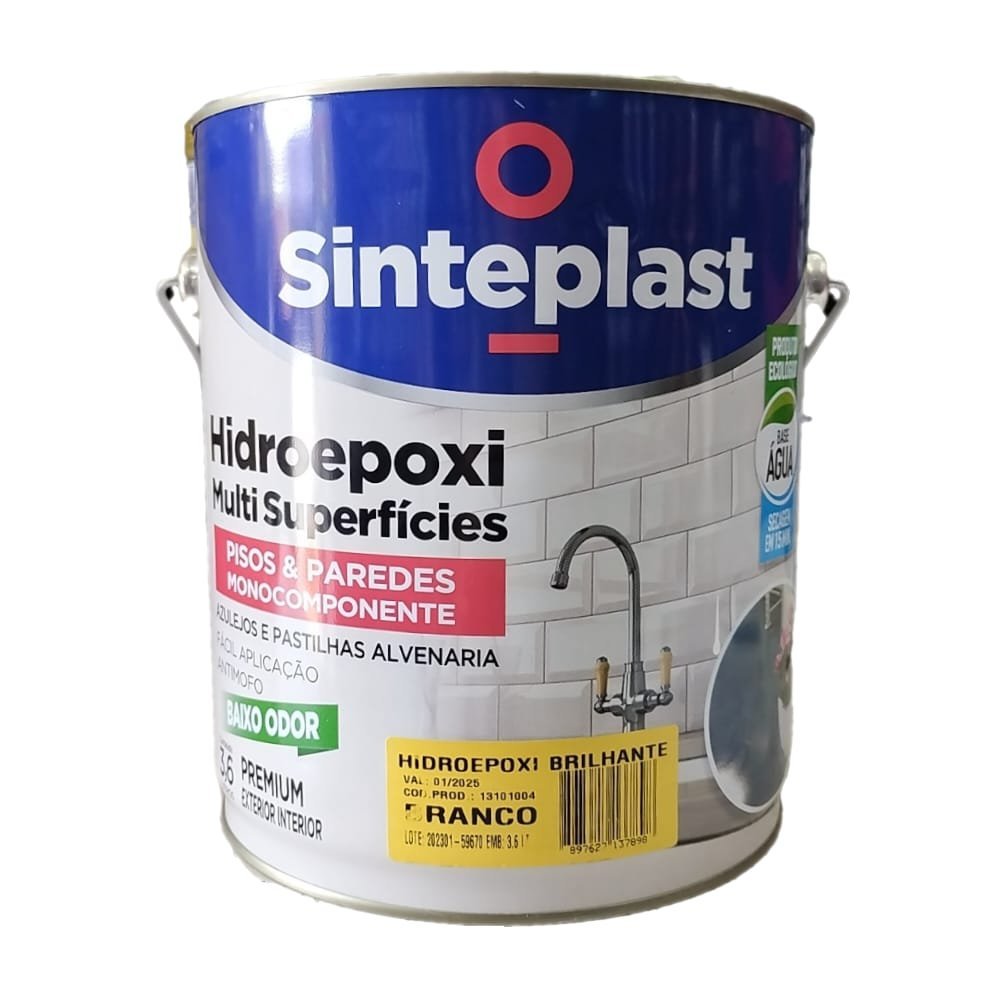 TINTA HIDROEPOXI BRANCA 3,6LTS SINTEPLAST - 1