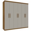 Ver imagem 2 de Guarda-Roupa Casal Olimpo 6 Portas 3 Gavetas Cinamomo/Off White - Tcil Móveis