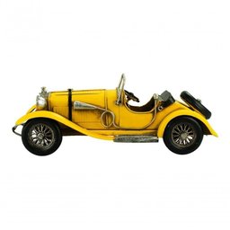 Carro Esportivo Amarelo 12,5x13x31cm Estilo Retrô - Vintage - 4