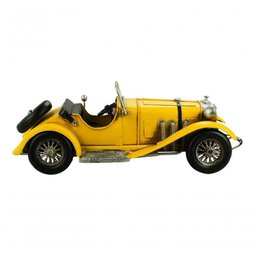 Carro Esportivo Amarelo 12,5x13x31cm Estilo Retrô - Vintage - 6