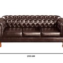 Ver imagem 3 de Conjunto Sofá Duquesa Chesterfield 3 Lugares + 2 Poltronas Marrom Café