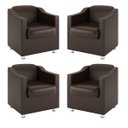 Ver imagem 1 de Kit 4 Poltronas para Recepção Consultorio Médico – Balaqui Cor:Courino Marrom