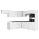 Ver imagem 1 de Cozinha Modulada Unna 10 Peças Torre Quente 2 Fornos e Balcão 120cm Branco com Tampo Mdp - Poliman