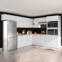 Ver imagem 2 de Cozinha Modulada Unna 10 Peças Torre Quente 2 Fornos e Balcão 120cm Branco com Tampo Mdp - Poliman