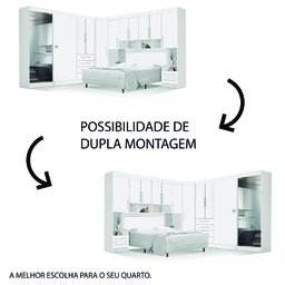 Dormitório Completo Georgia para Cama Box Casal 1,38m Branco J&a - 6