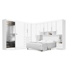 Dormitório Completo Georgia para Cama Box Casal 1,38m Branco J&a - 1