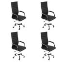 Ver imagem 1 de Kit 4 Cadeiras Escritório Presidente com Rodízio Esteirinha Florença 3322