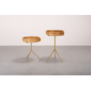 Ver imagem 3 de Mesas Laterais Live – Madeira Maciça e Estrutura Dourada com Design Escultural