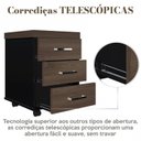 Ver imagem 4 de Kit 2 Gaveteiros Executivo 3 Gavetas com Rodinhas e Chave para Escritório Marrom/Charuto/Preto Artany