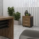 Ver imagem 7 de Kit 2 Gaveteiros Executivo 3 Gavetas com Rodinhas e Chave para Escritório