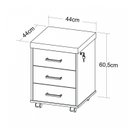 Ver imagem 5 de Kit 2 Gaveteiros Executivo 3 Gavetas com Rodinhas e Chave para Escritório