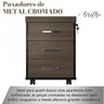 Kit 2 Gaveteiros Executivo 3 Gavetas com Rodinhas e Chave para Escritório - 11