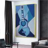 Quadro Decorativo Pablo Picasso Arte Cubista De Quitarra:150x100/DOURADA - 6
