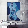 Quadro Decorativo Pablo Picasso Arte Cubista De Quitarra:150x100/DOURADA - 3