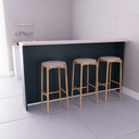 Ver imagem 1 de Bancada Ilha 200cm 100% MDF Cozinha Sevilha Azul/Órion/Cinza