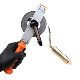 Trena de Profundidade para Tanque Fita em Aço Inoxidável 30m Prumo Latão Graduado e Cabo de Aterrame - 4