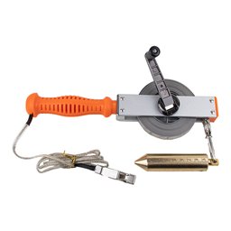 Trena de Profundidade para Tanque Fita em Aço Inoxidável 30m Prumo Latão Graduado e Cabo de Aterrame - 1