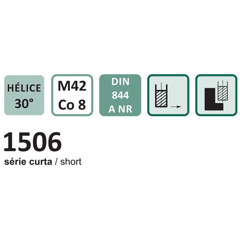 Fresa de Topo Tipo Chipmaster - Med. 17,0mm - Haste Cilíndrica, 4 Cortes, Din 844 a Nr - Aço Co 8 (m - 3