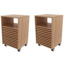 Ver imagem 1 de Kit 2 Gaveteiros com Ripado Rodízio 2 Gavetas 1 Nicho Me4175 Espresso Móveis