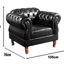 Ver imagem 3 de Conjunto Sofá Duquesa Chesterfield 3 Lugares + 2 Poltronas Preto