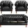 Conjunto Sofá Duquesa Chesterfield 3 Lugares + 2 Poltronas - 1