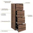 Ver imagem 4 de Kit 2 Gaveteiros Arquivo 4 Gavetas para Pastas Suspensas Kuadra Espresso Móveis