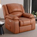 Ver imagem 6 de Poltrona do Papai Reclinável Sala de Cinema Madrid Elétrica Touch USB PU Caramelo Brilho G26 Gran Be