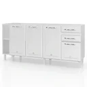 Ver imagem 3 de Balcão de Cozinha para Pia em Aço 4 Portas 2 Gavetas com Nichos 180cm Star New Branco