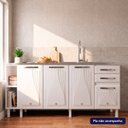 Ver imagem 2 de Balcão de Cozinha para Pia em Aço 4 Portas 2 Gavetas com Nichos 180cm Star New Branco