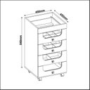 Ver imagem 2 de Kit 2 Gaveteiros Carrinho de Maquiagem 4 Gavetas PE2009 Branco