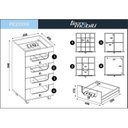 Ver imagem 3 de Kit 2 Gaveteiros Carrinho de Maquiagem 4 Gavetas PE2009 Branco