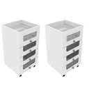 Ver imagem 1 de Kit 2 Gaveteiros Carrinho de Maquiagem 4 Gavetas PE2009 Branco