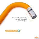 Ver imagem 4 de Torneira de Cozinha Gourmet Laranja Mesa Bica Móvel Inox Silicone Arejador Articulado 1/4 de Volta
