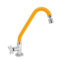 Ver imagem 1 de Torneira de Cozinha Gourmet Laranja Mesa Bica Móvel Inox Silicone Arejador Articulado 1/4 de Volta
