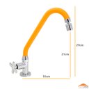 Ver imagem 6 de Torneira de Cozinha Gourmet Laranja Mesa Bica Móvel Inox Silicone Arejador Articulado 1/4 de Volta
