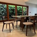 Ver imagem 3 de Kit 2 Cadeiras Sala de Jantar de Madeira Coleção Scandian Marrom/Amendoado