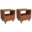 Ver imagem 1 de Conjunto 2 Mesas de Cabeceira 55cm com Gaveta e Nicho 100% MDF Padrão Planejados Mabel Marrom