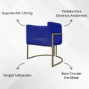 Ver imagem 3 de Poltrona Decorativa Recepção Luna Corino Base de Ferro Champagne