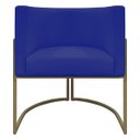 Ver imagem 5 de Poltrona Decorativa Recepção Luna Corino Base de Ferro Champagne