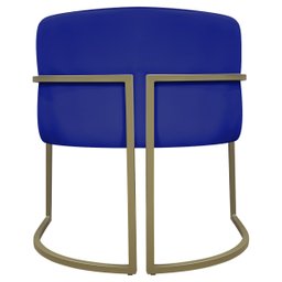 Poltrona Decorativa Recepção Luna Corino Base de Ferro Champagne - 8