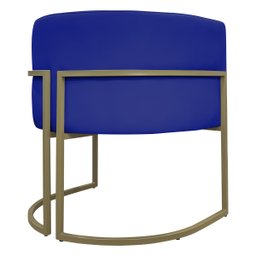 Poltrona Decorativa Recepção Luna Corino Base de Ferro Champagne - 7