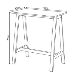 Mesa Compacta Home Office 76cm Base em Madeira - Off White - 3